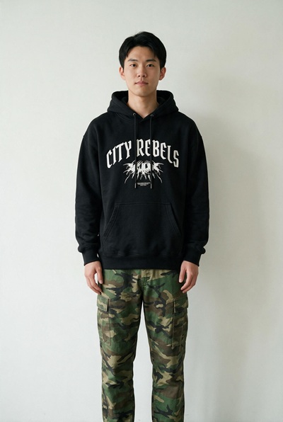 Same person wearing the street style outfit from the reference photo